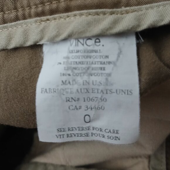 Vince Pants Size 0 Breech Jodhpur Style Khaki Tan Button Ankle Made in USA - Picture 9 of 11
